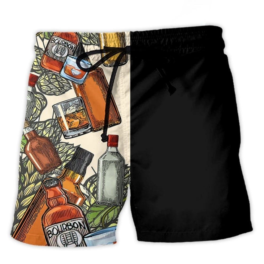 Wine Hunting Bourbon Lover Beach Shorts For Beach Trips And Relaxed Vacation Styling
