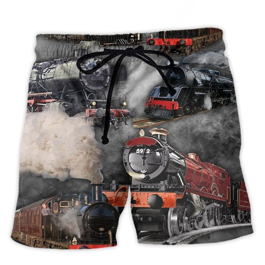 Train Going To Mysterious Land Beach Shorts For Outdoor Adventures And Thoughtful Seasonal Gifts
