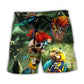 Funny Parrot Pirates Ocean Beach Shorts Graphic Detail For Resort Trips And Casual Outings