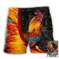 Chicken Rooster Lover Personalized Photo Beach Shorts Graphic Detail For Resort Trips And Casual Outings
