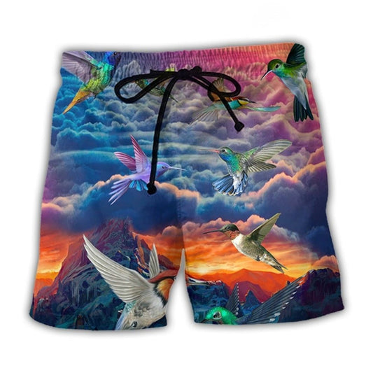 Hummingbird Dream Sky Amazing Beach Shorts For Resort Travel And Thoughtful Summer Gifting