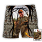 Hunting Cool Pattern Personalized Photo Beach Shorts Design View For Poolside Relaxation And Holiday Trips
