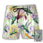 Hummingbird Flower Art Personalized Photo Beach Shorts For Outdoor Adventures And Thoughtful Seasonal Gifts