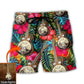 Guitar Various Style Tropical Floral Personalized Photo Beach Shorts Design View For Summer Events And Coastal Getaways