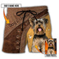 Dog Paw Various Leather Style Personalized Photo Beach Shorts Artwork View For Seaside Trips And Casual Style