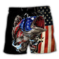 Fishing Independence Day Celebration Beach Shorts Artwork View For Seaside Trips And Casual Style