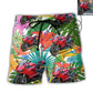 Motorcycle Sweet Cool Style Personalized Photo Beach Shorts Pattern Detail For Sunny Outdoor Activities