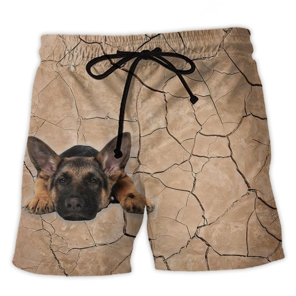 German Shepherd Dog Lover Beach Shorts Design View For Summer Events And Coastal Getaways