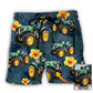 Tractor Lover Tropical Personalized Photo Beach Shorts Pattern View For Resort Days And Outdoor Activities
