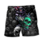 Skull Dark Colorful Burning Beach Shorts Design Detail For Casual Warm Weather Outfits