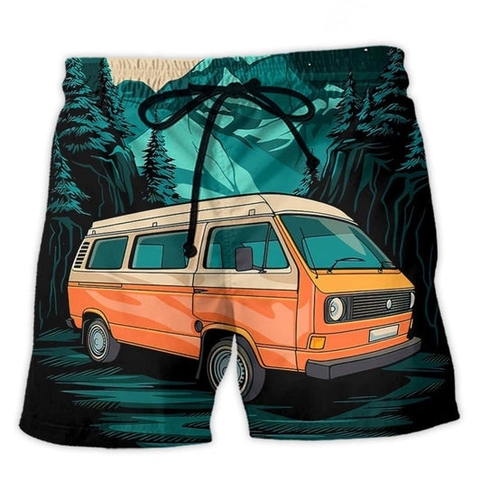 Camping Done Teaching Life Beach Shorts Design View For Poolside Relaxation And Holiday Trips