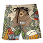 Bear Bourbon Drinking Beach Shorts For Summer Vacation And Coastal Travel