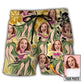 Woman Face Aloha Tropical Personalized Photo Beach Shorts Artwork View For Seaside Trips And Casual Style