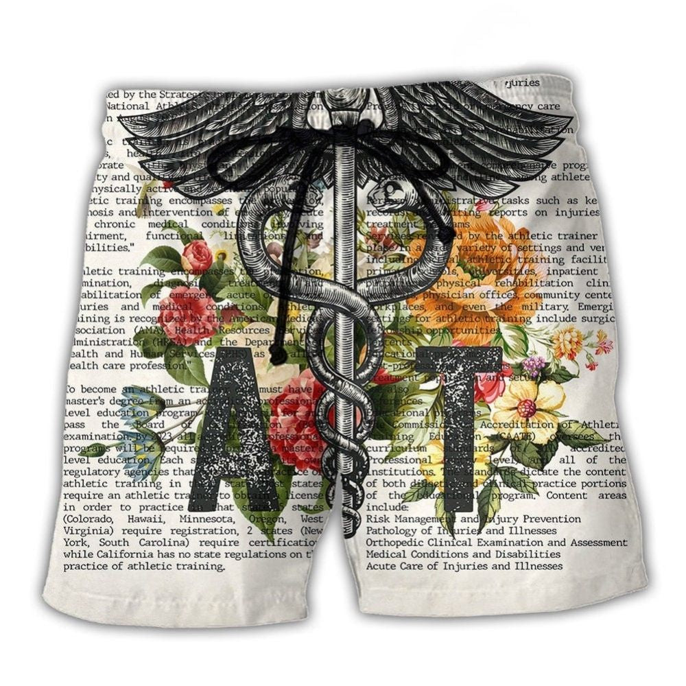 Athletic Trainer Vintage Style Dictionary Beach Shorts Pattern View For Coastal Holidays And Casual Activities