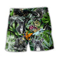 Skull French Bulldog Tattoo Tropical Beach Shorts Pattern Detail For Sunny Outdoor Activities
