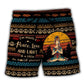 Peace Love Light Empowered Yoga Beach Shorts Design View For Poolside Relaxation And Holiday Trips