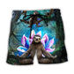 Sloth Yoga Forest Lotus Pose Beach Shorts Pattern Detail For Relaxed Warm Weather Outfits