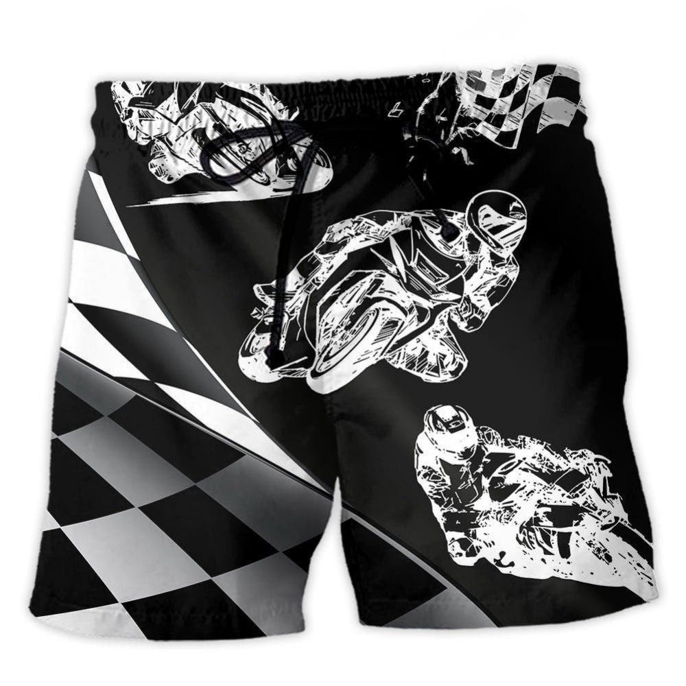Racing Like Dog Lover Beach Shorts Design Detail For Casual Warm Weather Outfits