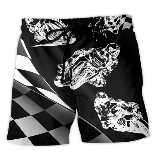 Racing Like Dog Lover Beach Shorts Design Detail For Casual Warm Weather Outfits