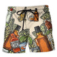 Golf And Bourbon Lover Beach Shorts Design Detail For Weekend Getaways And Beach Days