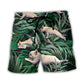 Bulldog Yoga Pose Tropical Beach Shorts Pattern View For Resort Days And Outdoor Activities