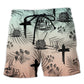 Coffee Jesus Dog Knitting Lover Beach Shorts Pattern View For Vacation Travel And Outdoor Fun