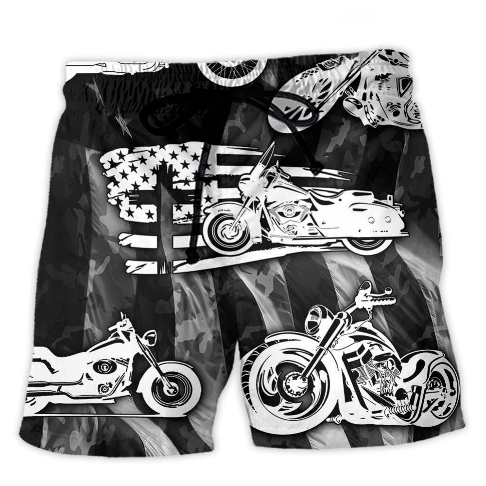 Motorcycle Simple Life Lover Beach Shorts Design Detail For Weekend Getaways And Beach Days