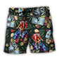 Wine Gin Cycling Lover Beach Shorts Graphic Detail For Resort Trips And Casual Outings