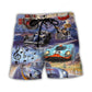 Racing Drum Music Car Lover Beach Shorts Artwork Detail For Tropical Travel And Everyday Wear