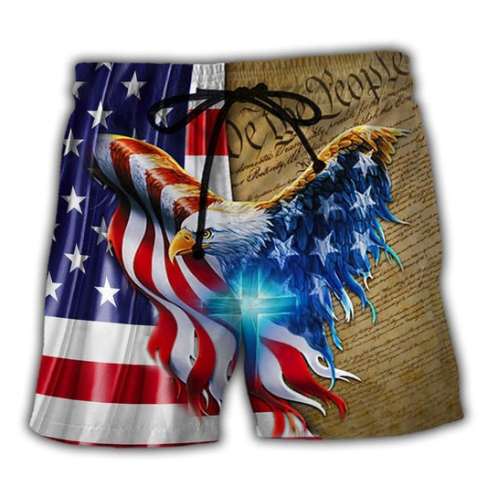Eagle Patriotic Unity Tribute Beach Shorts For Resort Travel And Thoughtful Summer Gifting