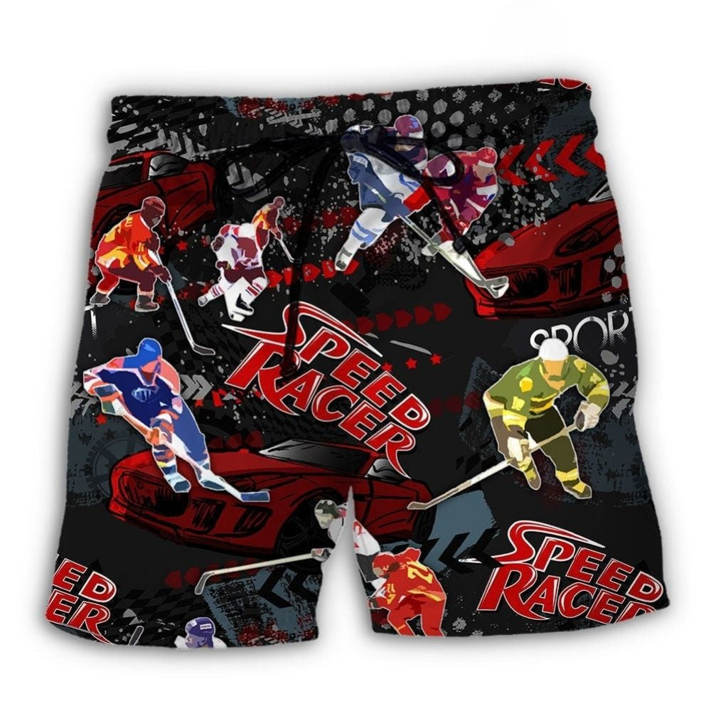 Racing And Hockey Lover Beach Shorts For Resort Travel And Thoughtful Summer Gifting