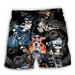 Motorcycle Dog Cool Lover Beach Shorts Design Detail For Weekend Getaways And Beach Days