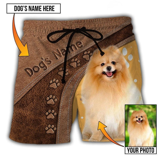 Dog Lovely Personalized Photo Beach Shorts Pattern Detail For Relaxed Warm Weather Outfits