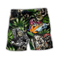 Tattoo Skull With Girl Beach Shorts Pattern Detail For Relaxed Warm Weather Outfits