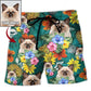 Cat Tropical Lover Various Style Personalized Photo Beach Shorts Pattern View For Resort Days And Outdoor Activities