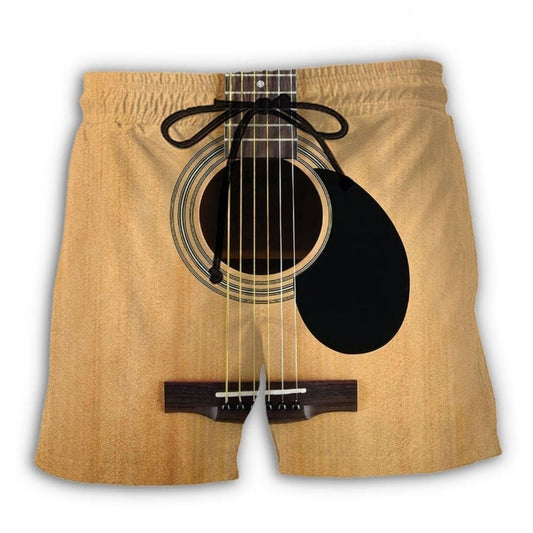 Guitar Dog Lover Fun Beach Shorts Design View For Poolside Relaxation And Holiday Trips