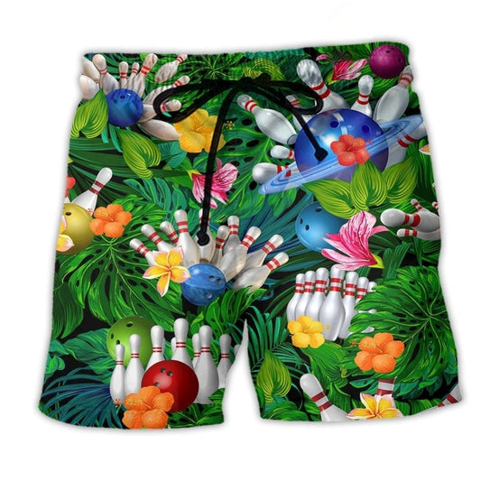 Bowling Green Fun Beach Shorts Artwork Detail For Comfortable Everyday Summer Wear