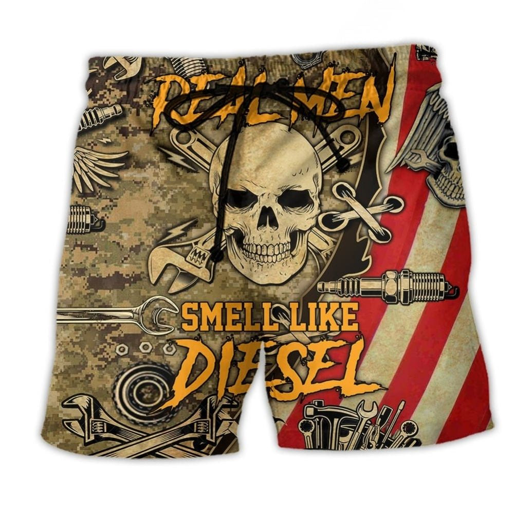 Skull Real Men Diesel Lover Beach Shorts For Sunny Holidays And Comfortable Daily Styling