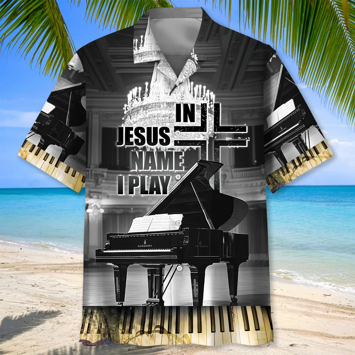 In Jesus Name I Play Grand Piano Hawaiian Shirt