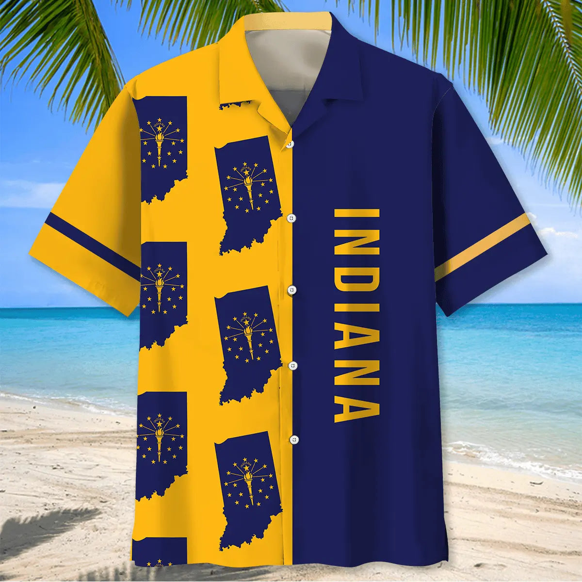 Indiana State Flag Hawaiian Shirt