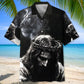 Jesus And Lion Art Hawaiian Shirt