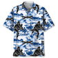Judo Blue Nature Hawaiian Shirt For Summer Vacation, Beach Travel, And Casual Wear