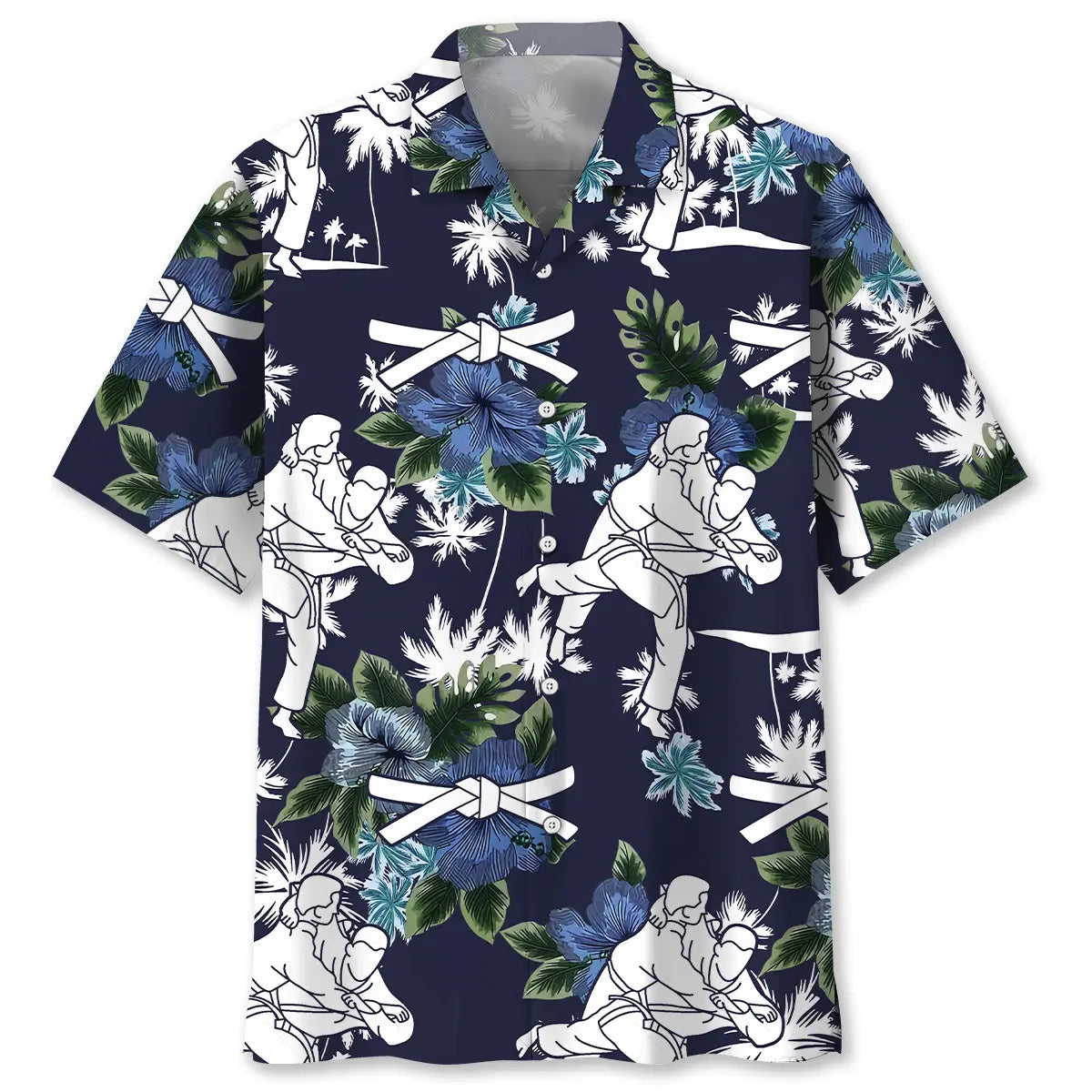 Judo Blue Nature Hawaiian Shirt For Cruise Journey, Resort Escape, And Summer Event Style