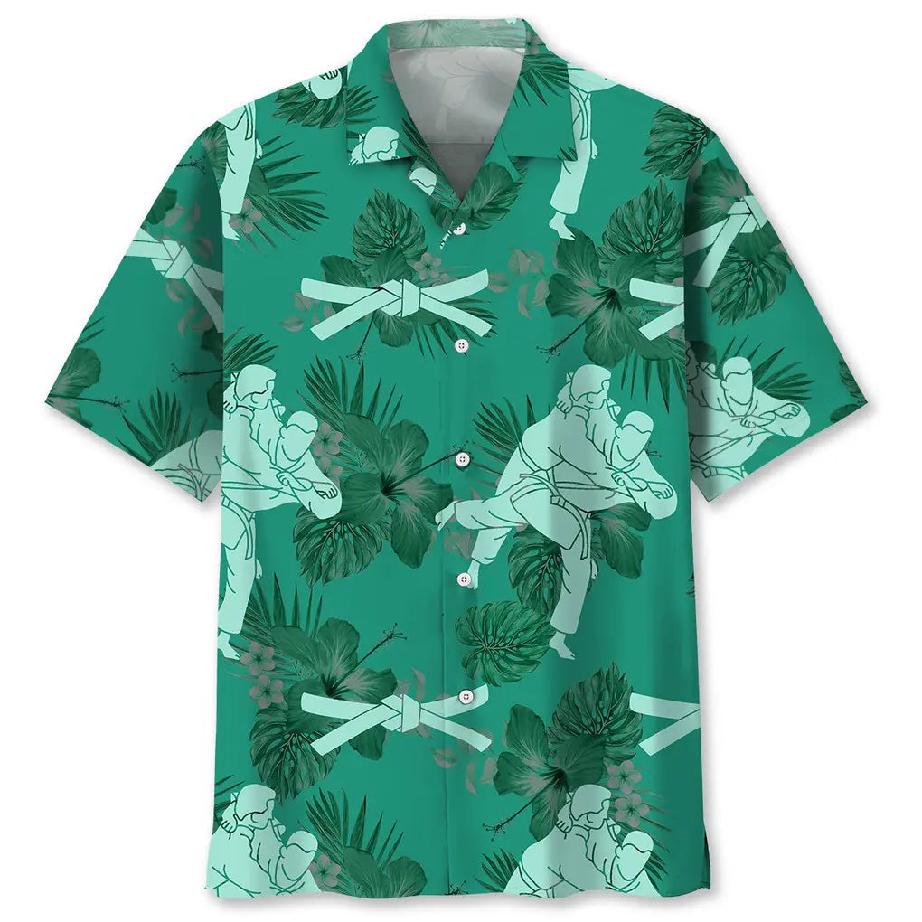 Judo Kelly Green Hawaiian Shirt For Resort Trips, Coastal Parties, And Warm Weather Style