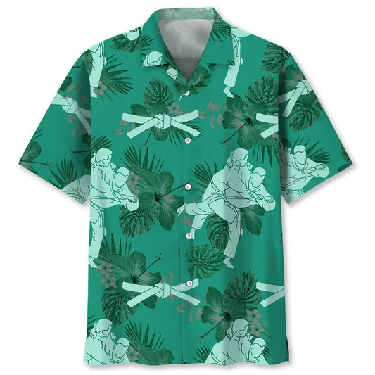 Judo Kelly Green Hawaiian Shirt For Resort Trips, Coastal Parties, And Warm Weather Style