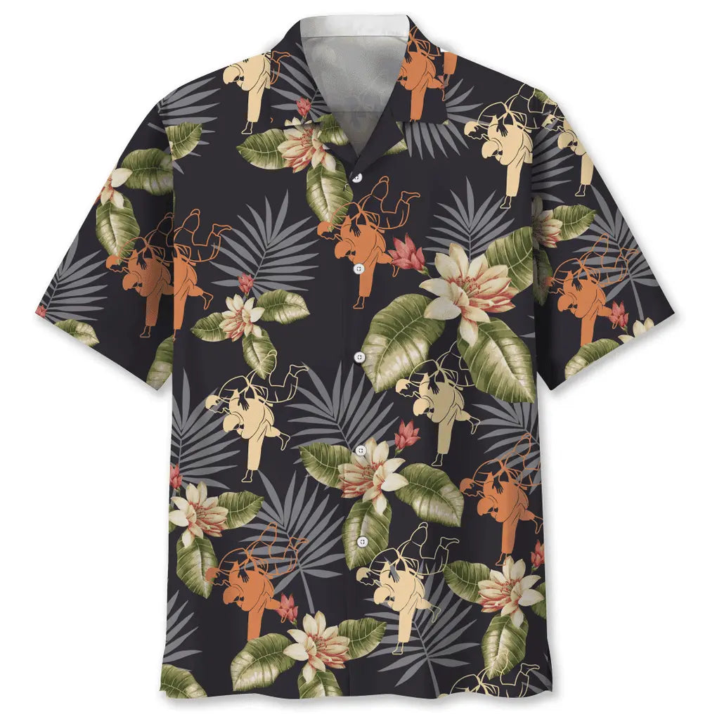 Tropical Judo Hawaiian Shirt For Resort Trips, Coastal Parties, And Warm Weather Style