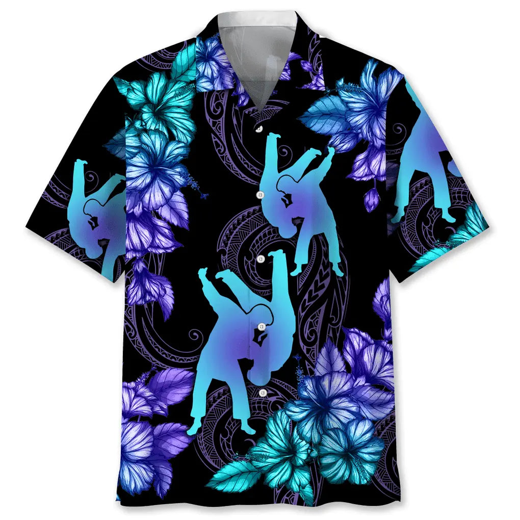 Tropical Judo Hawaiian Shirt For Summer Vacation, Beach Travel, And Casual Wear