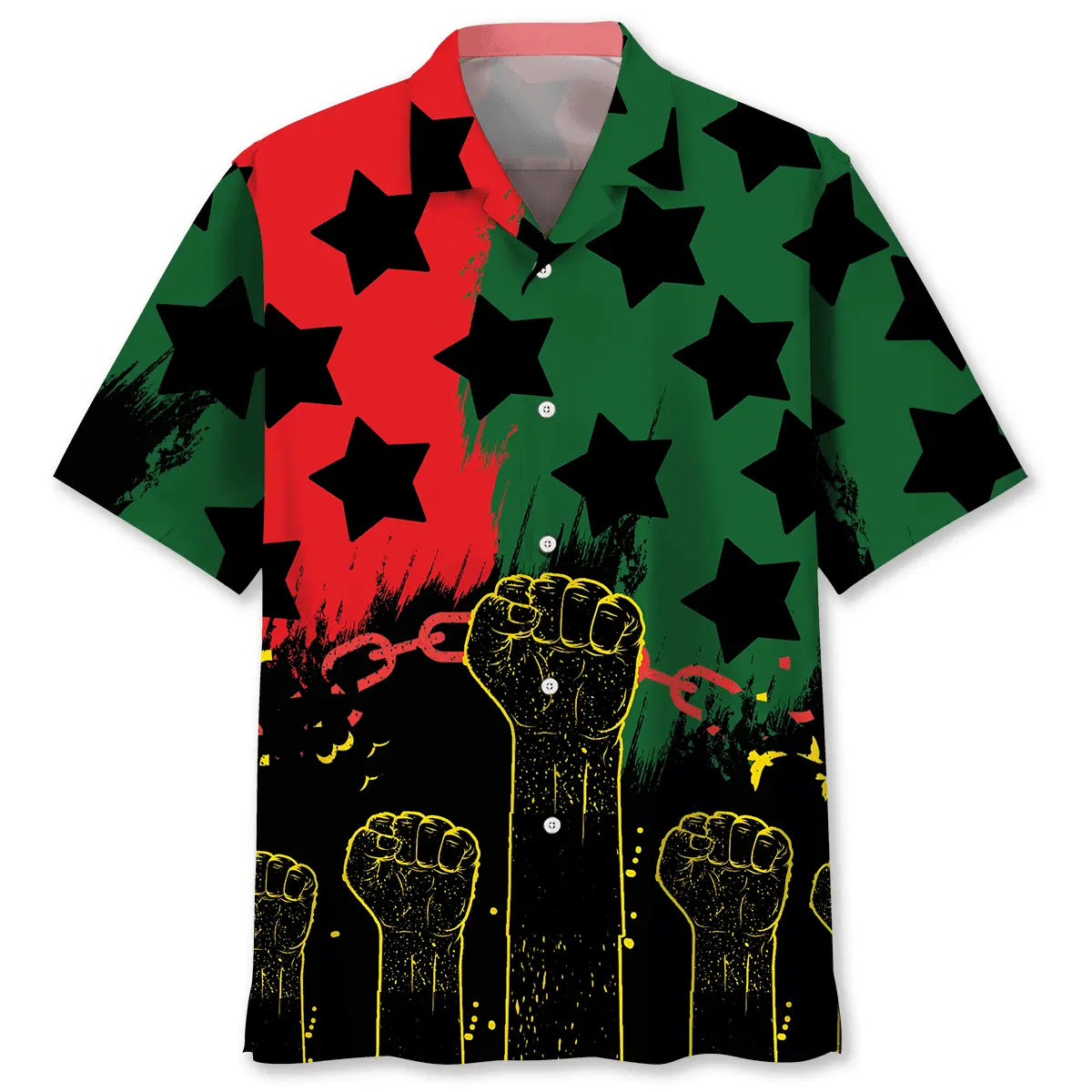 Juneteenth Black Freedom Pride Hawaiian Shirt For Beachside Event, Resort Holiday, And Daily Summer Wear
