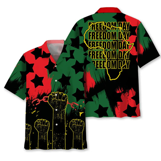 Juneteenth Black Freedom Pride Hawaiian Shirt For Island Getaway And Casual Wear