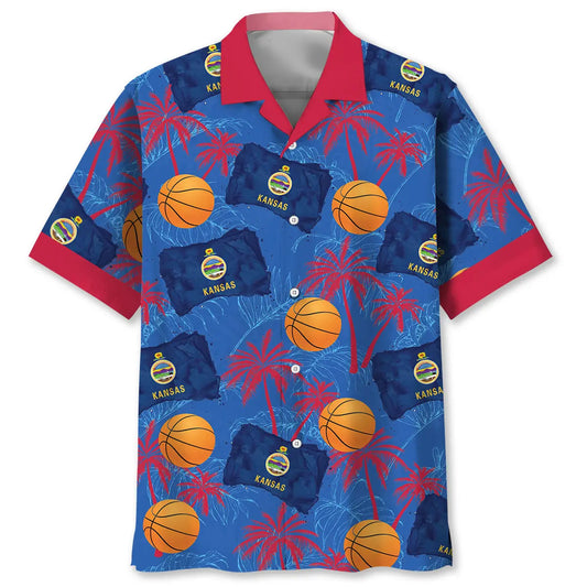 Kansas Basketball Hawaiian Shirt For Summer Vacation, Beach Travel, And Casual Wear